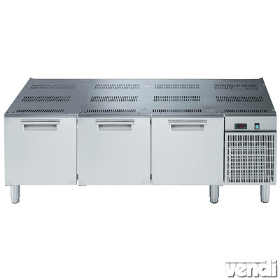 Készüléktartó hűtőpult, 3 fiókkal, 1600mm (900-as főzősor)