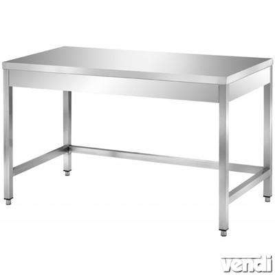 Rozsdamentes asztal, lapraszerelt, 1600x700x850mm