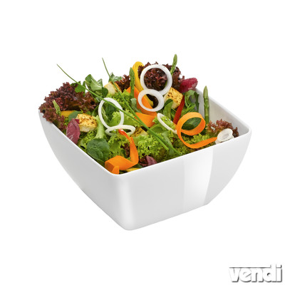 Melamin salátás tál, négyzetes alakú, 130x130x65mm