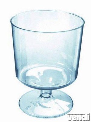 Műanyag pohár, 1,9 dl boros talpas, víztiszta