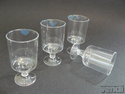 Műanyag pohár, 4 cl talpas, víztiszta  (1400db/cs)