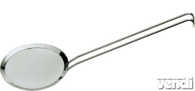 Habszedőkanál, O150 mm - Sűrű dróthálóval