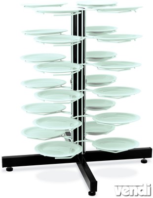 Asztali tányértároló állvány, 24 db-os, 24-31cm-es átmérőjű tányérokhoz