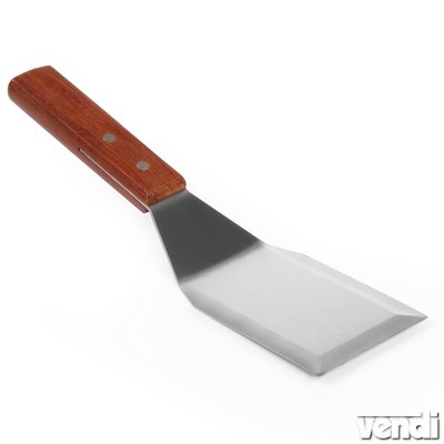 Fordítólapát spatula fa nyéllel, 120x75mm-es rm.acél lappal