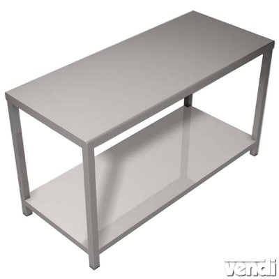Előkészítő asztal rozsdamentes acélból, alsó polccal, 200x65cm