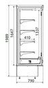 Nyílóajós hűtő faliregál beépített aggregátorral 3070x790x1989mm 
