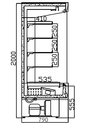 Hűtő faliregál, nyitott kivitelű, beépített aggregátorral 1965x790x2000mm 