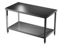Előkészítő asztal rozsdamentes acélból, alsó polccal, 90x60cm