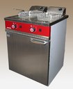Elektromos olajsütő szekrényes 2x6L olajmedencével.