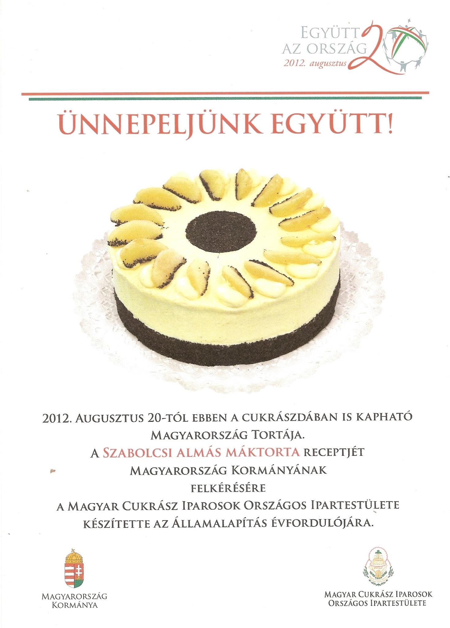 Az ország tortája 2012 plakát sütemény tábla
