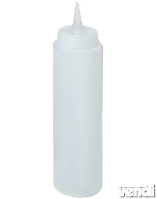 Műanyag szószos flakon, 3,5 dl-es - áttetsző fehér
