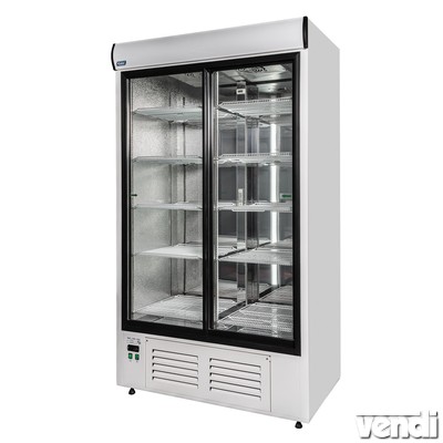 Hűtőszekrény toló üvegajtóval, alsó aggregátoros, statikus hűtéssel, 1032L
