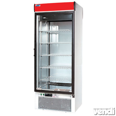 Hűtőszekrény üvegajtóval, elől-hátul üvegezett, alsó aggregátoros, ventilációs hűtéssel, 470L