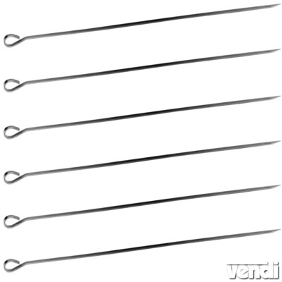 Saslik tű, rablóhústű rozsdamentes acélból, 250mm, 6 db-os csomag