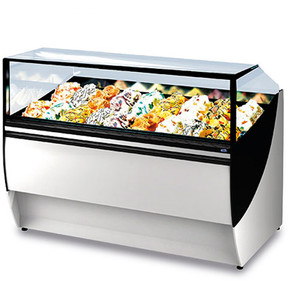 GIOIA fagylaltpult 18/12 tégelyes, ventilációs hűtéssel, front és oldalpanel NÉLKÜL.