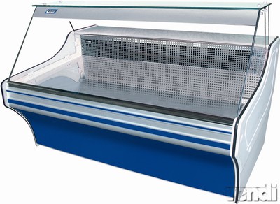 Csemegepult sík üveggel, beépített aggregátorral, 1245x1090mm 