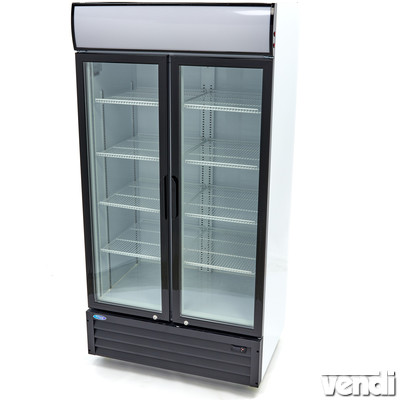 Üvegajtós hűtőszekrény, kétajtós, 776 literes, nyílóajtós