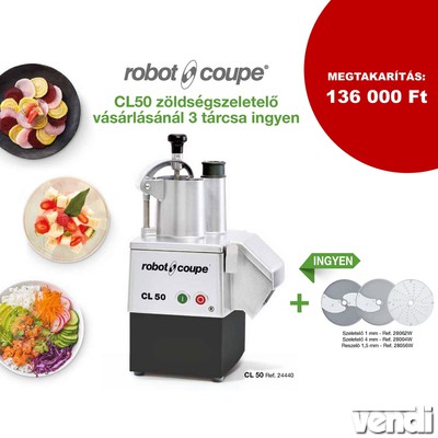 Zöldségszeletelő gép kb. 150 kg/h teljesítménnyel, 3db ajándék tárcsával*