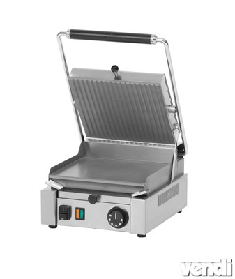 Kontakt grill sütő, elektromos, alul sima felül bordázott 260x240mm méretű sütőfelülettel