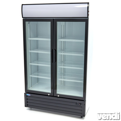 Üvegajtós hűtőszekrény, kétajtós, 643 literes, nyílóajtós