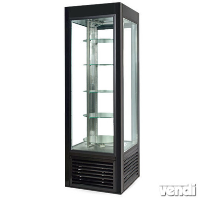Süteményes hűtő vitrin, forgópolcos, 650x650x2000mm 