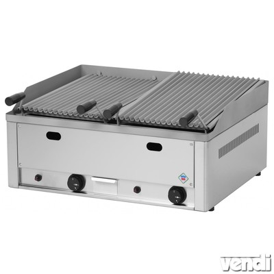 Lávaköves grill, dupla, gázüzemű (13kW) asztali