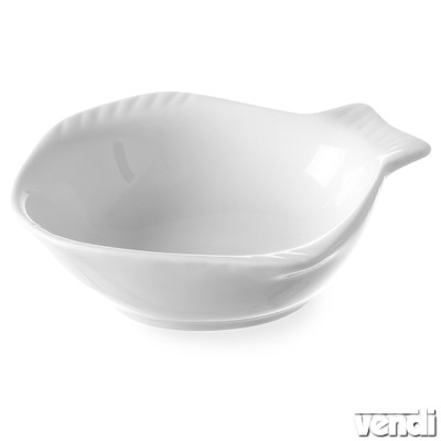 Porcelán tapas tál, hal alakú 90x105mm 