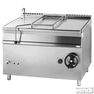 Billenő serpenyő sütő, gázüzemű, kézi billentés, 120L, inox fenékkel