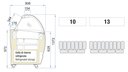 Fagylaltpult, 10 tégelyhelyes, hajlított üveggel, statikus hűtéssel 
