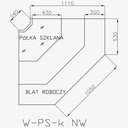 Csemegepult belső sarokelem sík üveggel, aggregátor nélkül, 1340x1340mm 