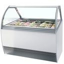 Fagylaltpult, 18/12 tégelyhelyes, sík üveggel, ventilációs hűtéssel "MILLENIUM LX"