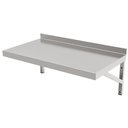 Fali konzolos előkészítő asztal rozsdamentes acélból, 1600x600mm
