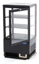 Hűtővitrin, pultra helyezhető, sík üveges, 58 literes, fekete