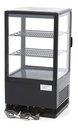 Hűtővitrin, pultra helyezhető, sík üveges, 58 literes, fekete