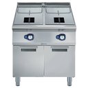Kétmedencés gázüzemű olajsütő, 2x15 literes, kétajtós szekrénnyel, 28kW