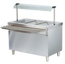 Bain-marie vízfürdős melegentartó pultelem nyitott szekrénnyel, rozsdamentes, GN3/1, 1150mm