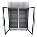 Üvegajtós hűtőszekrény, rozsdamentes, kétajtós, 1400 literes, GN2/1 belmérettel