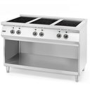 Indukciós tűzhely nyitott alsó szekrénnyel, hatzónás, 25,5kW