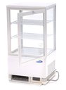 Hűtővitrin, pultra helyezhető, sík üveges, 58 literes, fehér