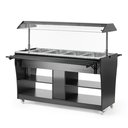 Melegentartó önkiszolgáló büfépult, 4xGN1/1, gördíthető, sziget kialakítású