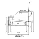 Csemegepult sík felnyíló üveggel, ventilációs hűtéssel, aggregátor nélkül, 1320x1180mm 