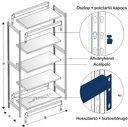 APROD kapcsolható polcos állvány csatlakozó eleme, öt  polclappal, szinterezett, 120*40*200cm