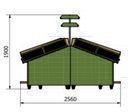 Zöldséges sziget egyenes modulja, hűtetlen, 2450mm hosszú