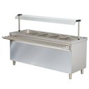 Bain-marie vízfürdős melegentartó pultelem melegentartó szekrénnyel, rozsdamentes, GN5/1, 1800mm