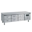 Készüléktartó hűtőpult 6 fiókkal, 1795x700x670mm