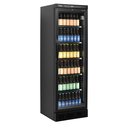 Üvegajtós hűtővitrin, 358/345 literes, fekete, jobbra nyíló ajtóval