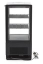 Hűtővitrin, pultra helyezhető, sík üveges, 58 literes, fekete