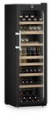 Üvegajtós borhűtő borszervírozó szekrény, fekete színű, 188 palackhoz - WFbli 5241