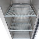 Üvegajtós hűtőszekrény, rozsdamentes, 600 literes, GN2/1 belmérettel