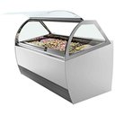 Fagylaltpult, 12/8 tégelyhelyes, sík üveggel, ventilációs hűtéssel 